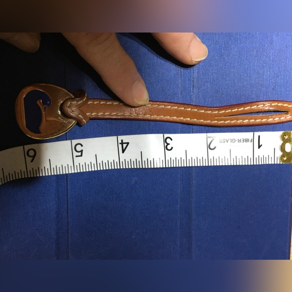 DOONEY & BOURKE GOLD BLUE DUCK WHISKEY BROWN LEATHER KEY FOB BAG CHARM KEYCHAIN - Picture 3 of 6